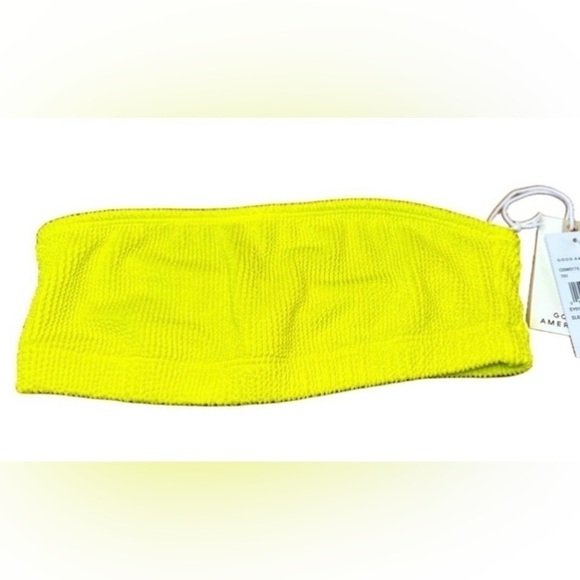 NWT Good American Crinkle Basic Bandeau in Electric Yellow, Size S/M - Picture 3 of 9